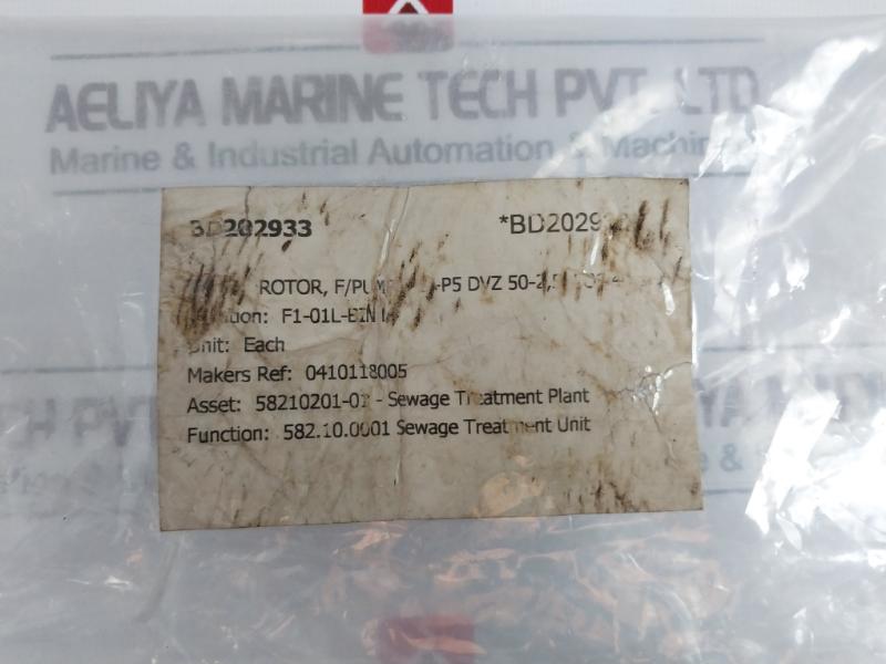 Allweiler 0410118005 Rotor For F/pump P2+p5 Dvz 50-2.5 Pos. 4