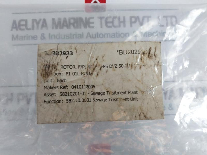 Allweiler 0410118005 Rotor For F/pump P2+p5 Dvz 50-2.5 Pos. 4