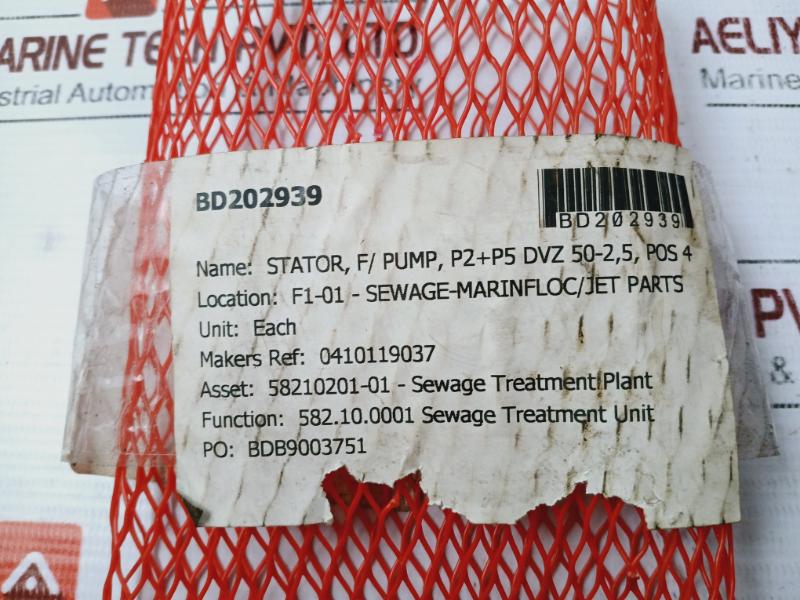 Allweiler 1611428 Stator For Helical Rotor Pump, Bd202939