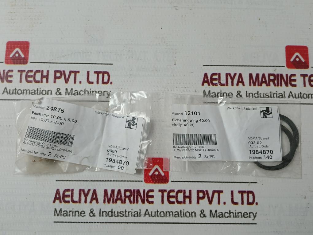 Allweiler 24875 Repair Kit - Seals Circlips Washers Rings