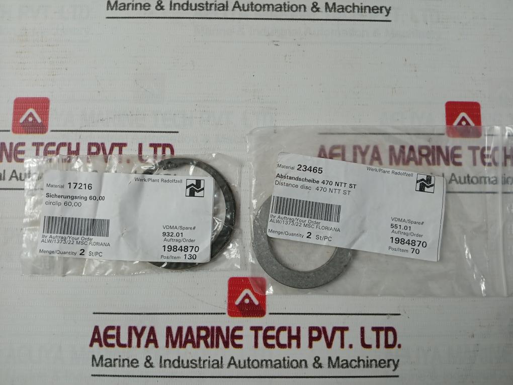 Allweiler 24875 Repair Kit - Seals Circlips Washers Rings