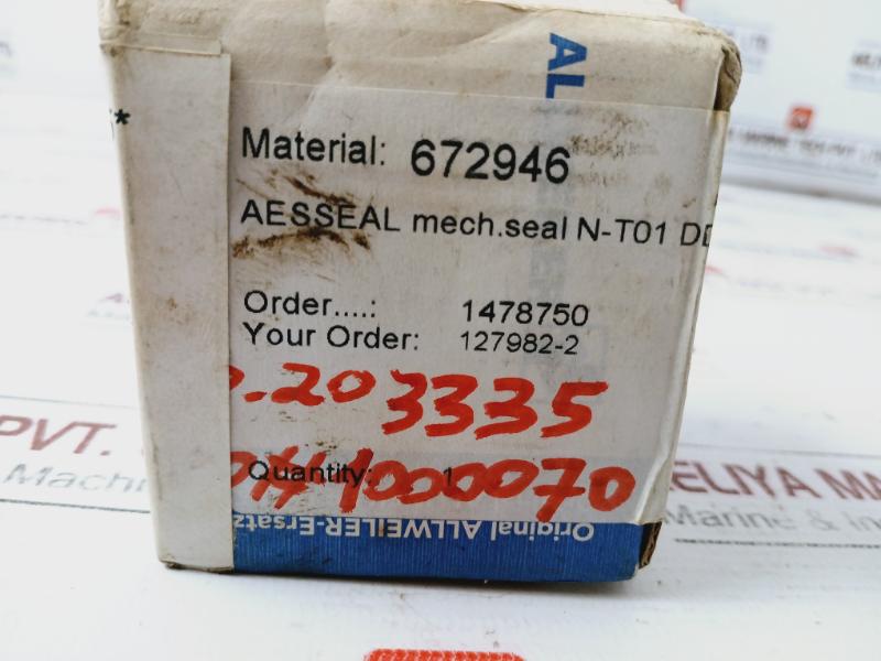 Allweiler 672946 Mechanical Seal Dirty Lo Service Bd203335 Sealnt01 Ddzr-0200 S