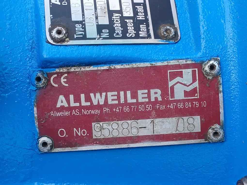 Allweiler Nb32-160 /0151 U3.1D-w3-me3-38/300 Centrifugal Process Pump 45M