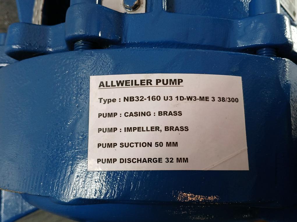 Allweiler Nb32-160 U3.1D-w3-me3-38/300 Ã˜ 151 Centrifugal Monoblock Pump 3500 Rpm