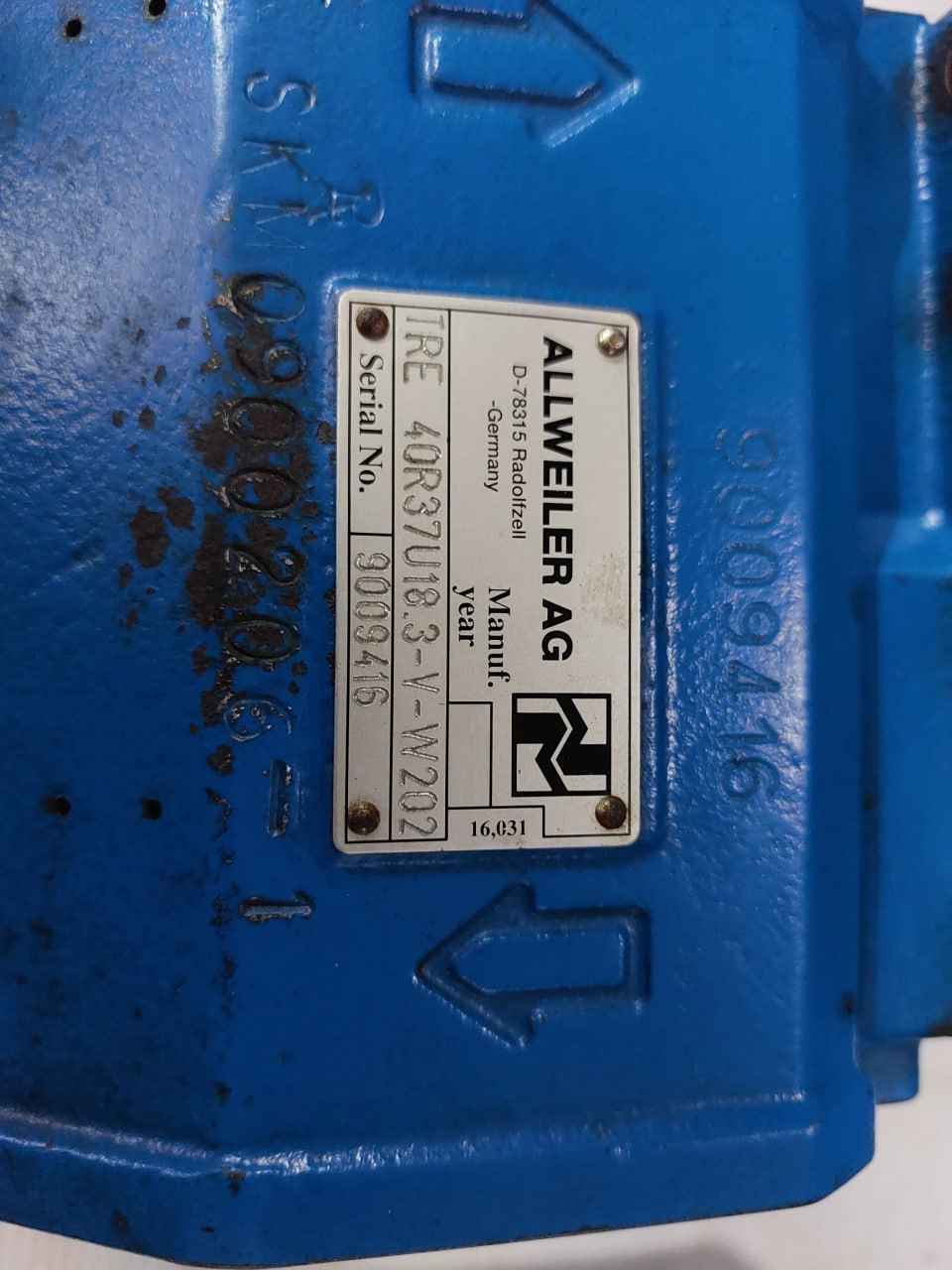 Allweiler Tre 40R37U18.3-v-w202 Pump Motor Skm0900206-1