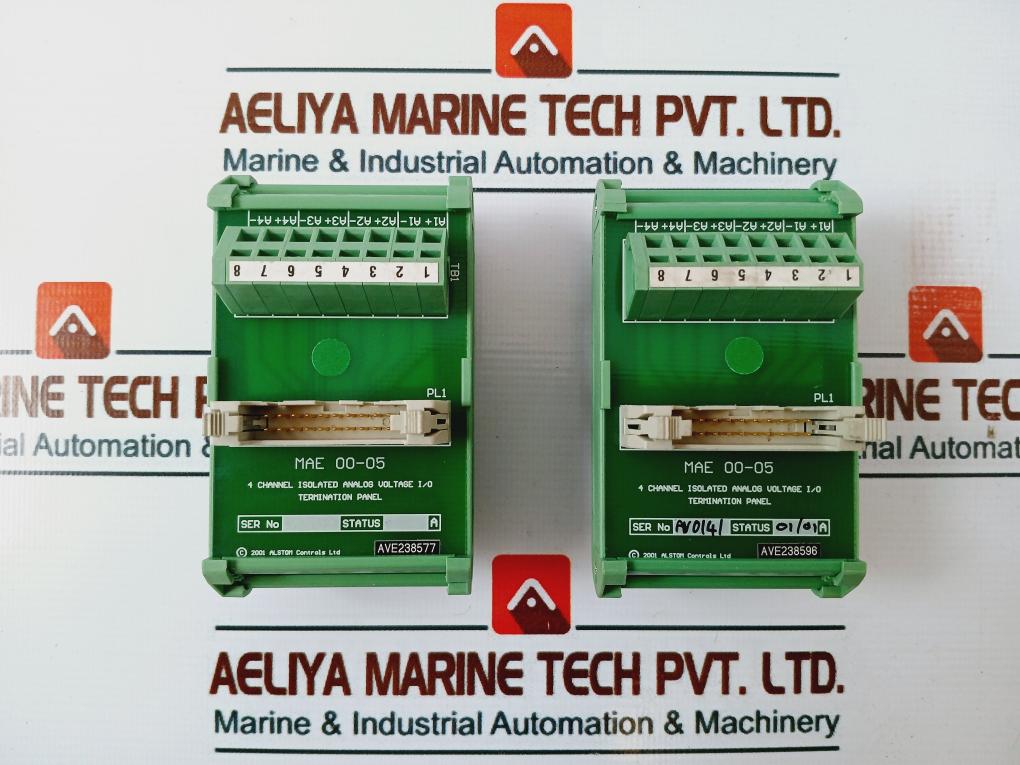 Alstom Controls Mae 00-05 4Channel Isolated Analog Voltage I/O Termination Panel