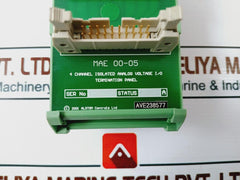 Alstom Controls Mae 00-05 4Channel Isolated Analog Voltage I/O Termination Panel