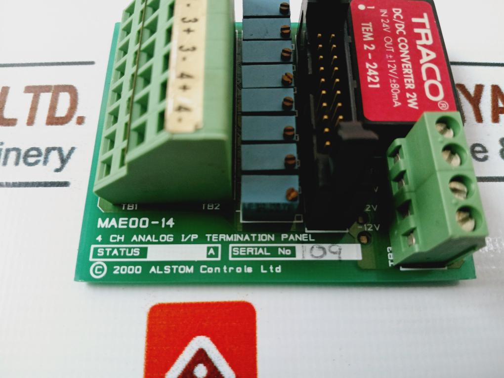 Alstom Controls Mae00-14 4 Channel Analog I/P Termination Panel