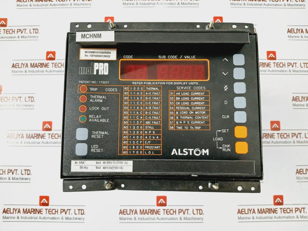 Alstom Mchnm01h1ab0500a Protection Relay 1/5a 50hz 88-300vdc/110v