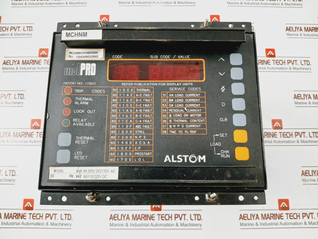 Alstom Mchnm01h1ab0500a Protection Relay 1/5a 50hz 88-300vdc/110v