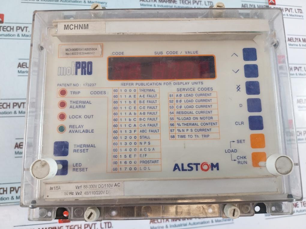 Alstom Motpro Mchnm01H1Ab0500A Protection Relay