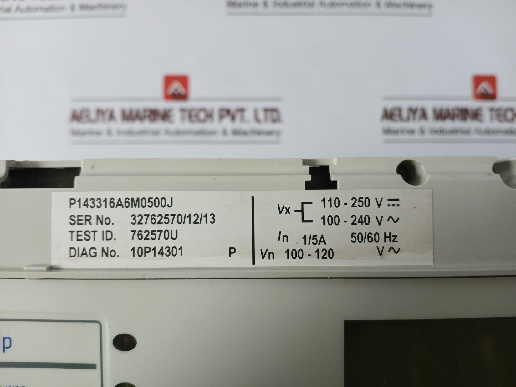 Alstom P143316A6M0500J Micom Feeder Protection Relay 100-120V 50/60Hz 1/5A