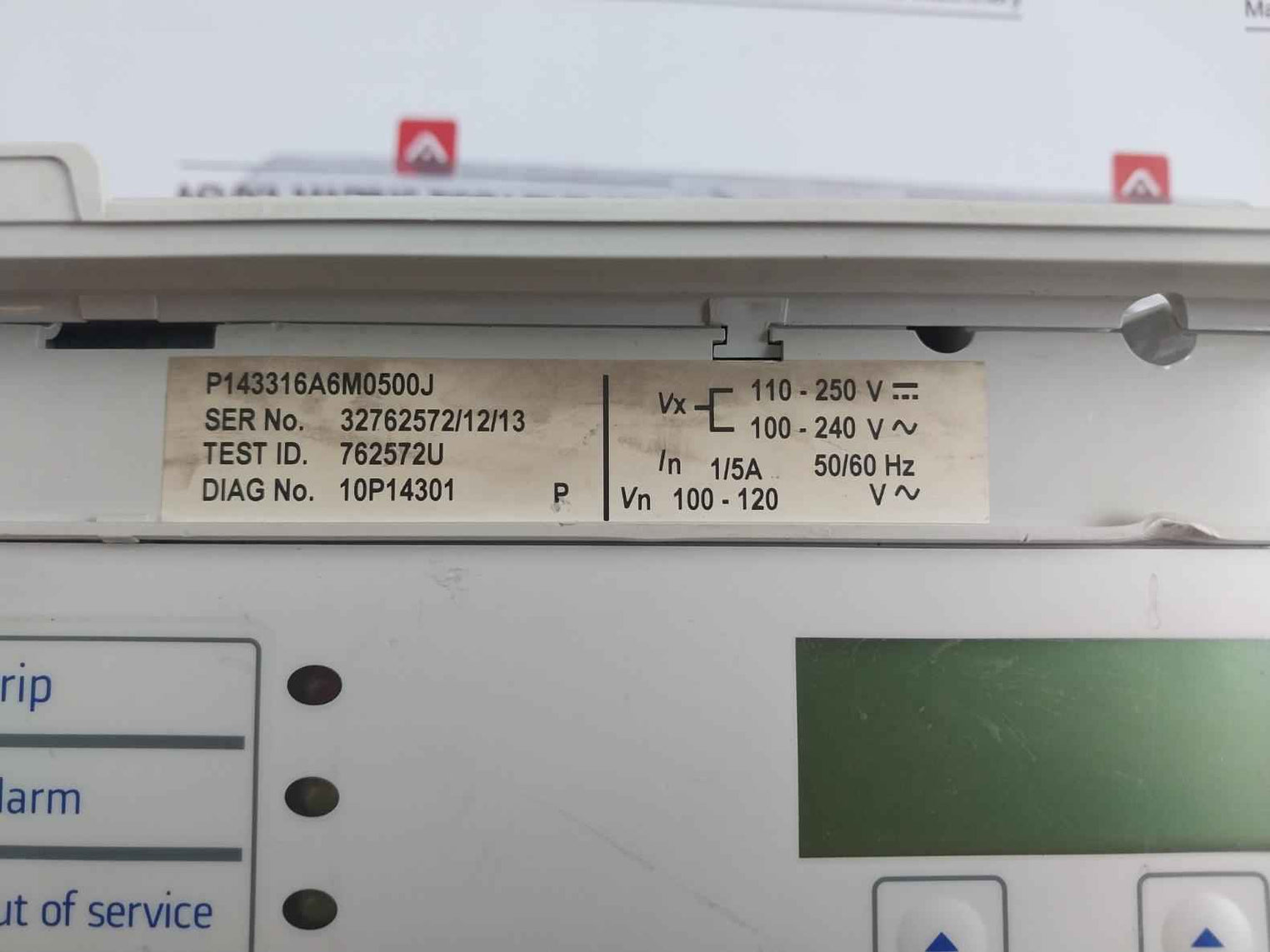 Alstom P143316A6M0500J Micom Feeder Protection Relay In 1/5A 50/60 Hz