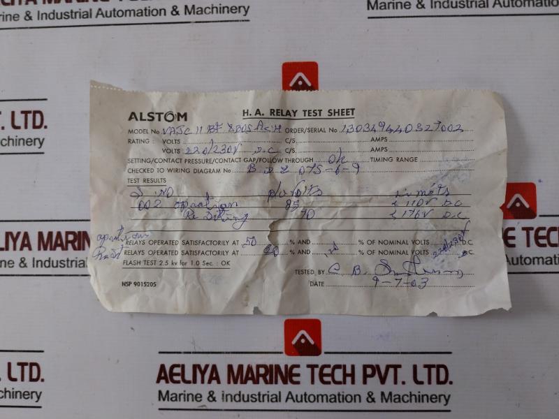 Alstom Vajc11Bf8305Ach Control Relay Vajc 220/230 Dc
