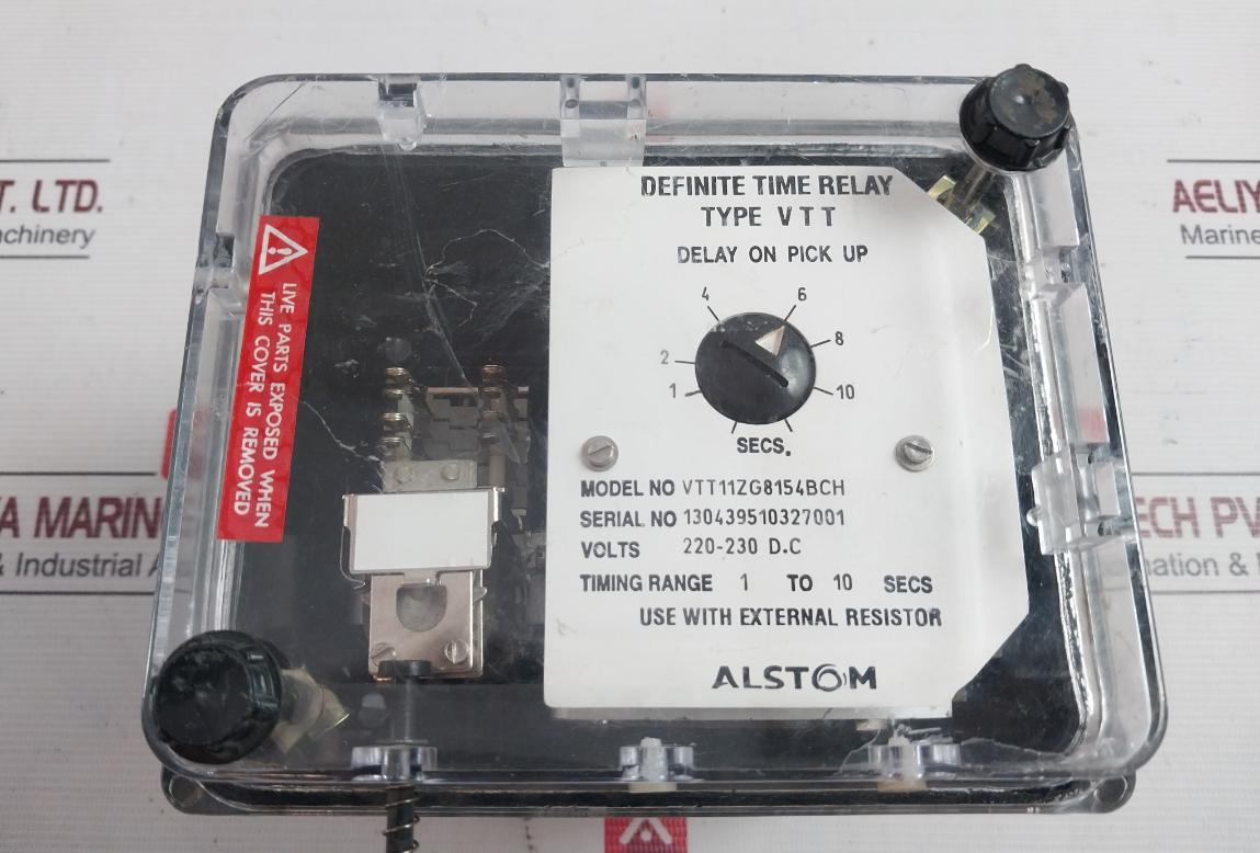 Alstom Vtt11Zg8154Bch Definite Time Relay 220-230 D.C 1 To 10 Secs