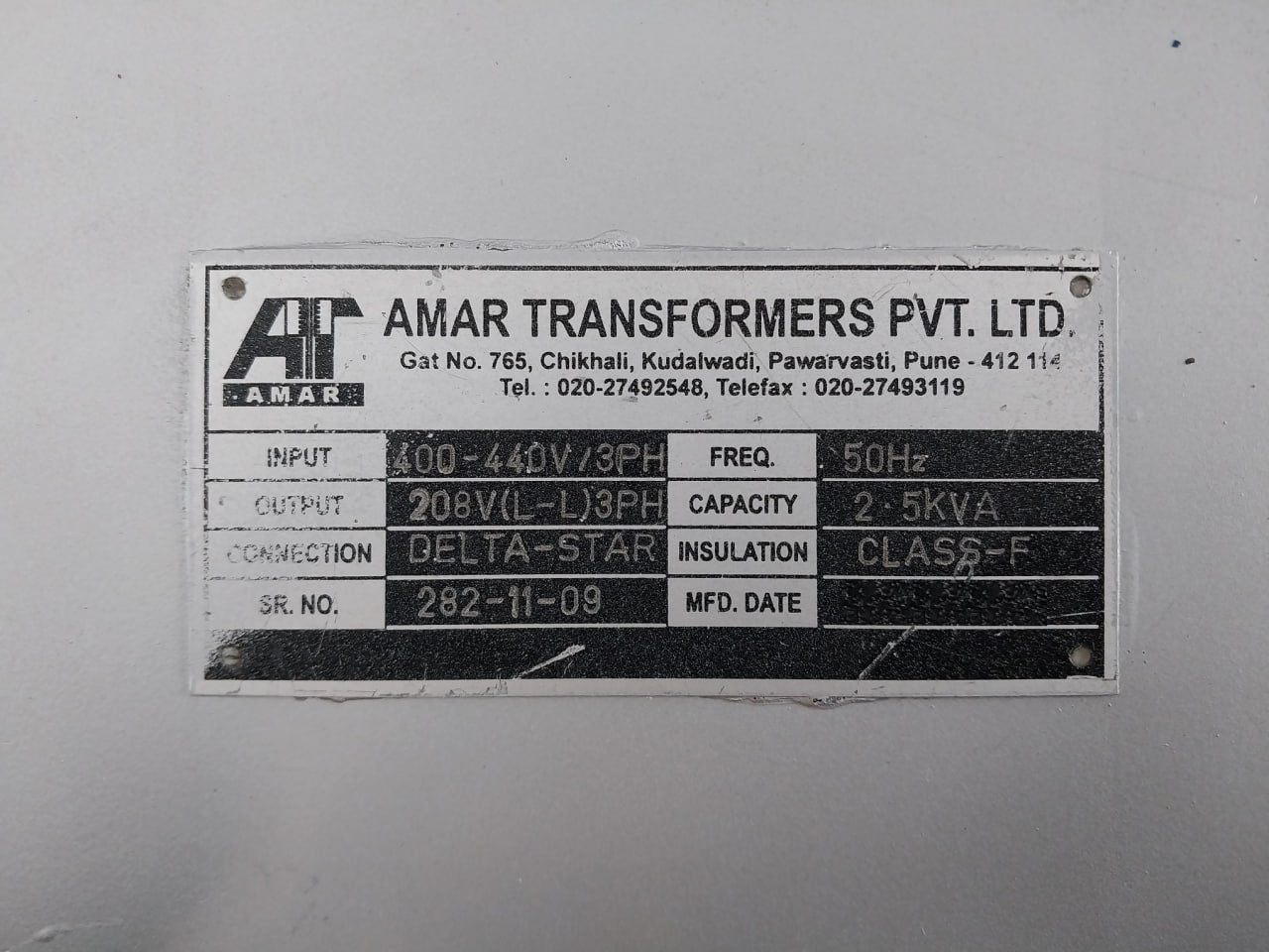 Amar 400-440V Electrical Delta Starter 2.5Kva