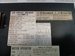 Ame-6 Terasaki Air Circuit Breaker 3 Pole Ac 450V, 50/60Hz