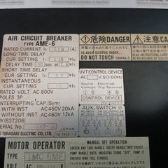 Ame-6 Terasaki Air Circuit Breaker 3 Pole Ac 450V, 50/60Hz