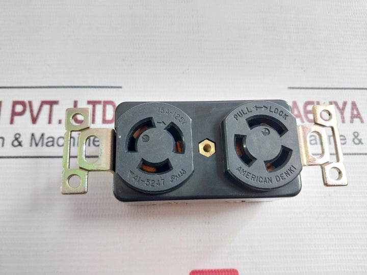 American Denki 3110D Wire Grounding Duplex Receptacle 15A-125V