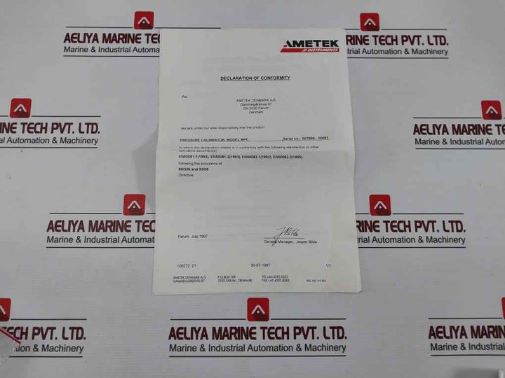 Ametek Mpc Marine Pressure Calibrator Kit 15 Bar/200 Psi