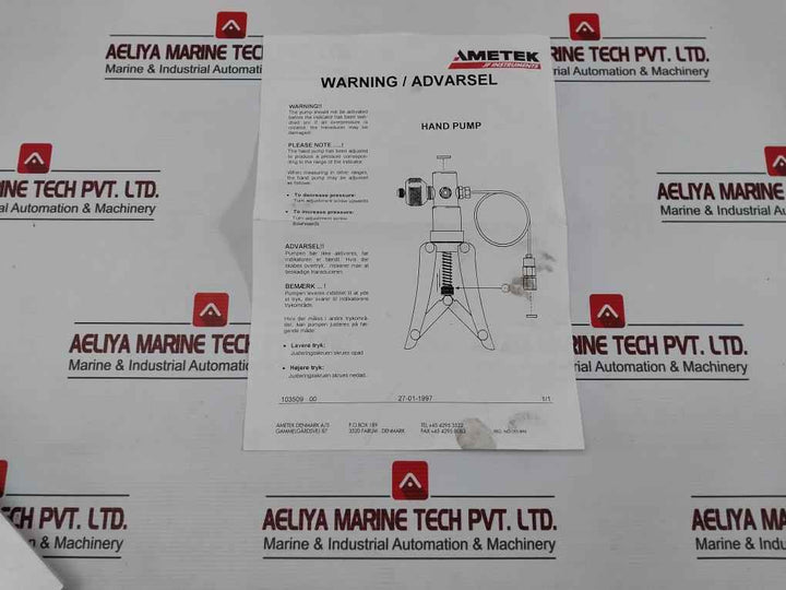 Ametek Mpc Marine Pressure Calibrator Kit 15 Bar/200 Psi