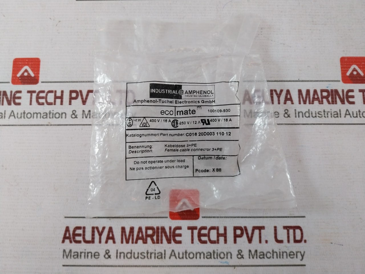 Amphenol 100109-930 Female Cable Connector 3+Pe Set C016 20D003 110 12 20Hz