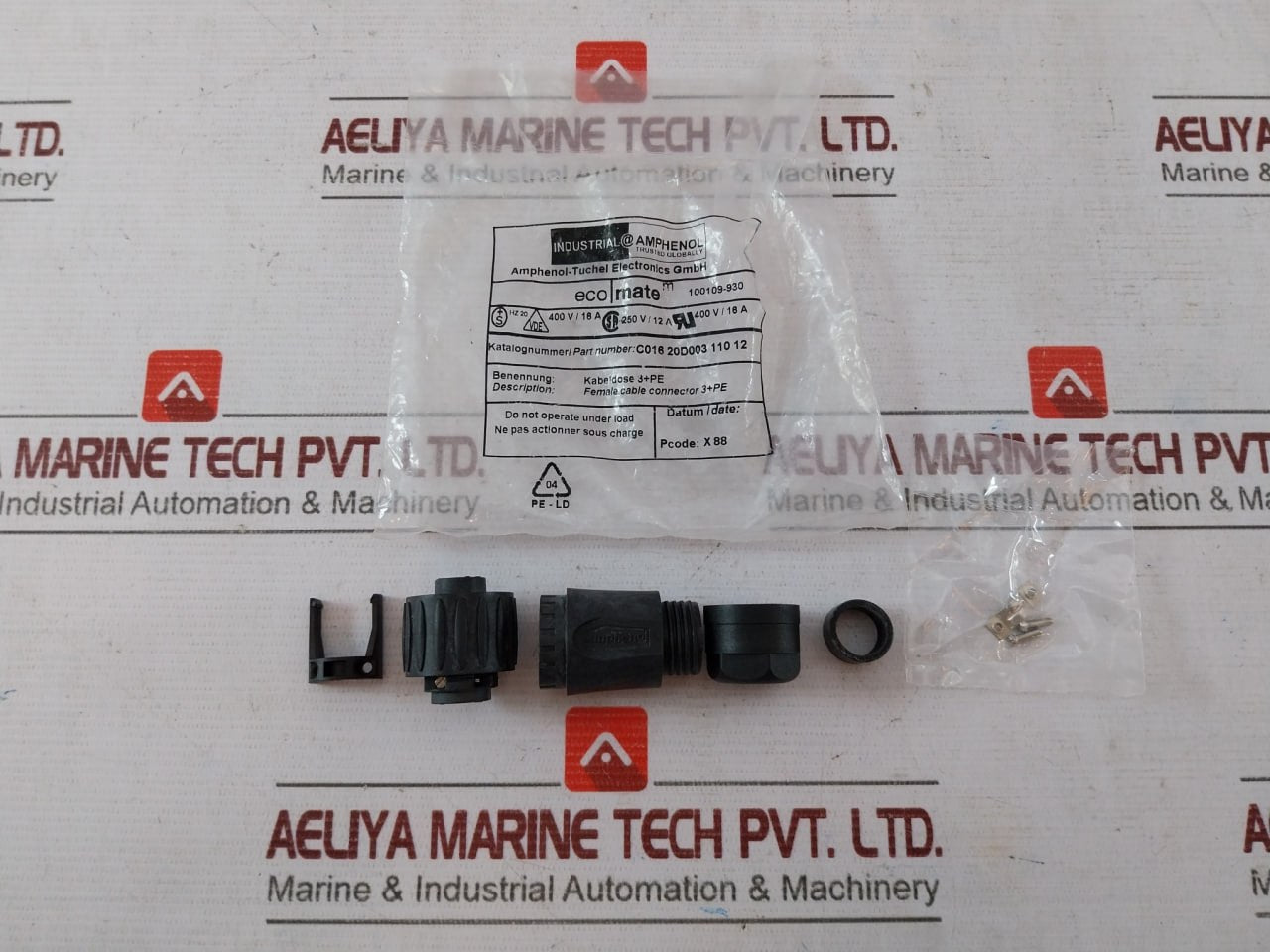 Amphenol 100109-930 Female Cable Connector 3+Pe Set C016 20D003 110 12 20Hz