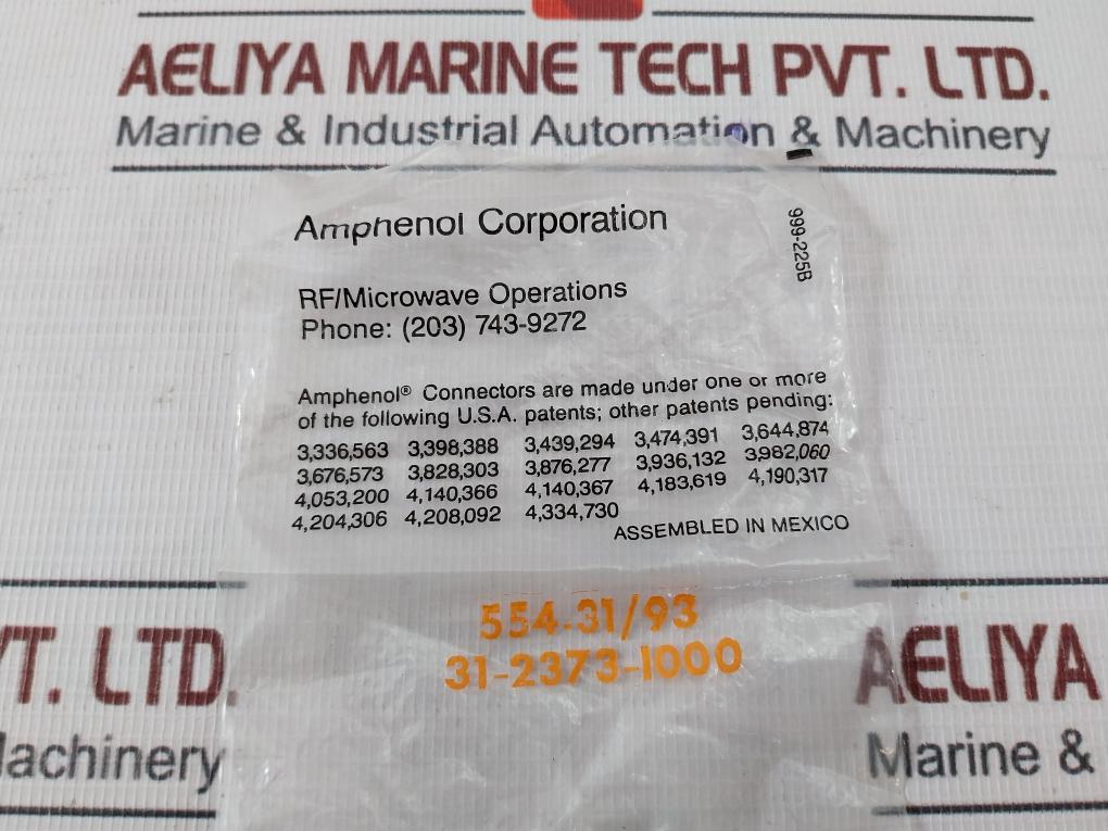 Amphenol M23329/4-02-04 Connector Coaxial Plug 999-225B 31-2372-1000