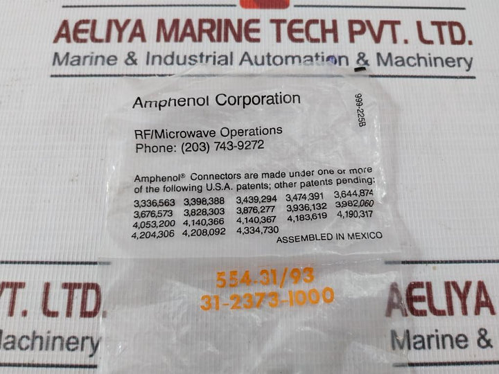Amphenol M23329/4-02-04 Connector Coaxial Plug 999-225B 31-2372-1000