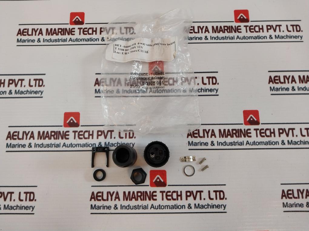 Amphenol T 3108 001 4-way Cable Connector Set 400Vac 16A