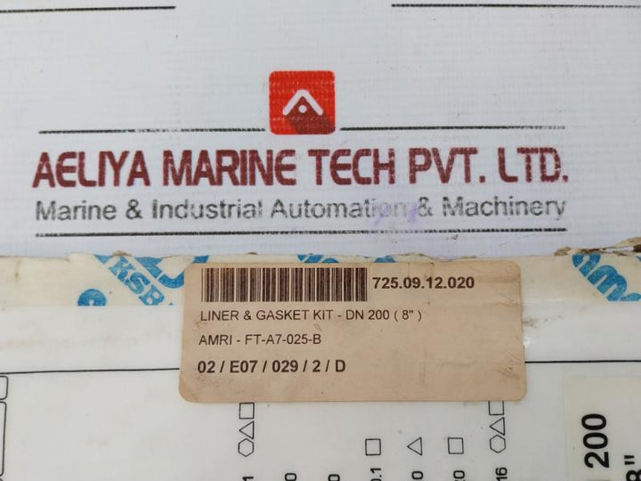Amri-ksb Dn 200 Isoria 20 Liner & Gasket Kit (8”) Ft-a7-025-b