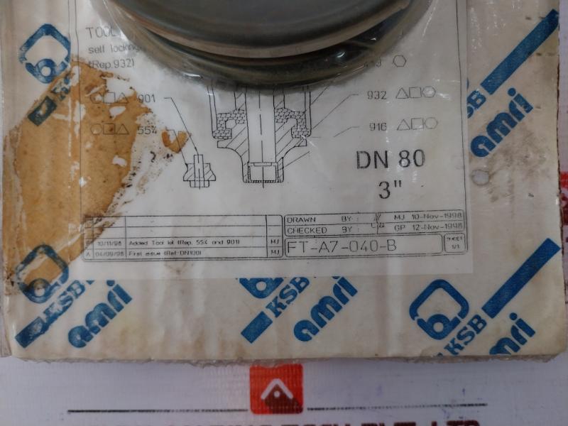 Amri-ksb Dn 80 Liner & Gasket Kit (3”) Ft-a7-040-b