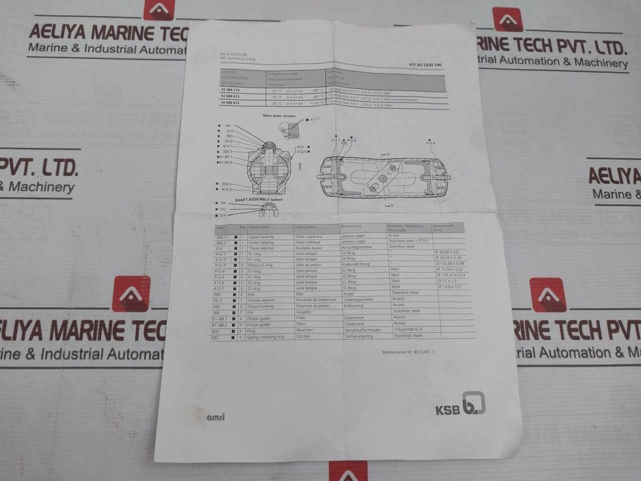 Amri 42088713 Spare Part Kit For Valve Actuator Nitril O-ring