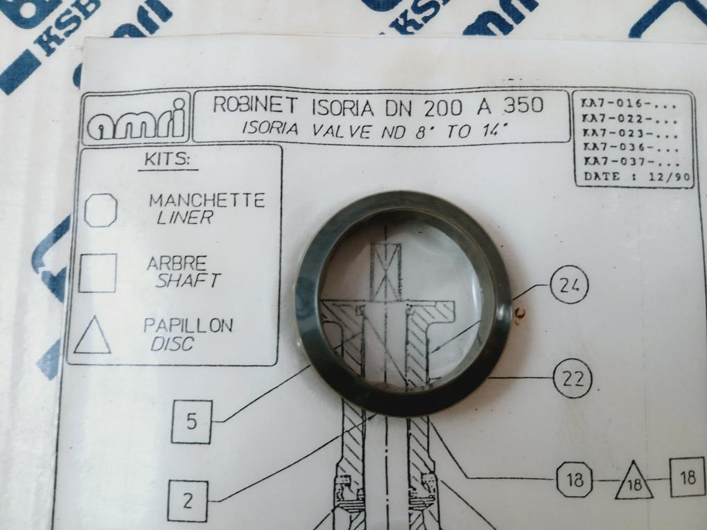 Amri Ft-a7-003-b Liner And Gasket Kit For Isoria Valve Dn 300