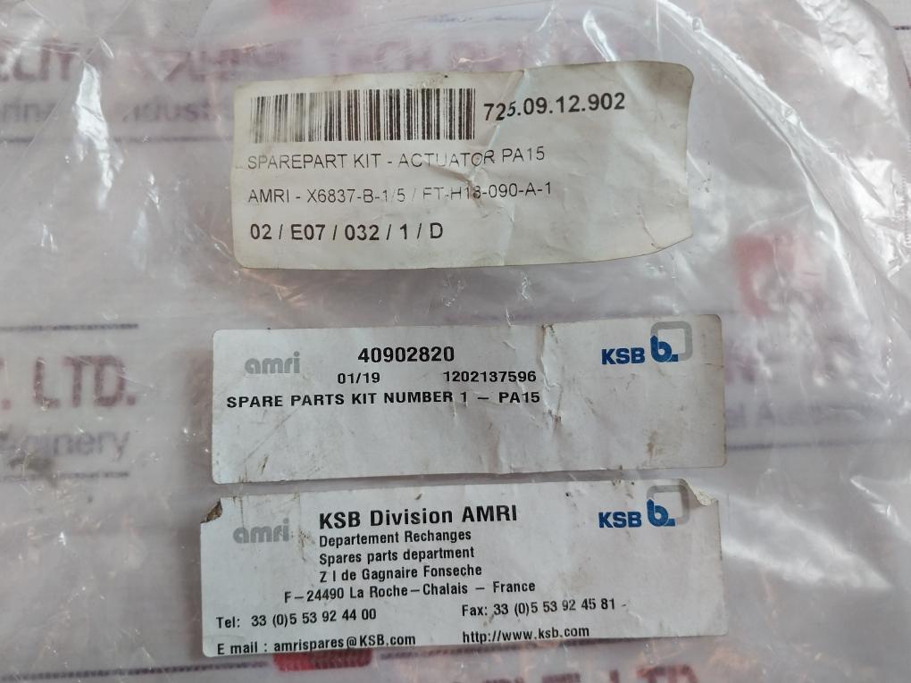 Amri Ksb Division Pa15 Spare Part Kit Actuator 725.09.12.902