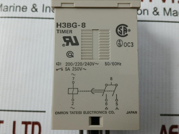 Analog Timer Relay 50/60Hz 5A 250V~ Omron H3Bg-8