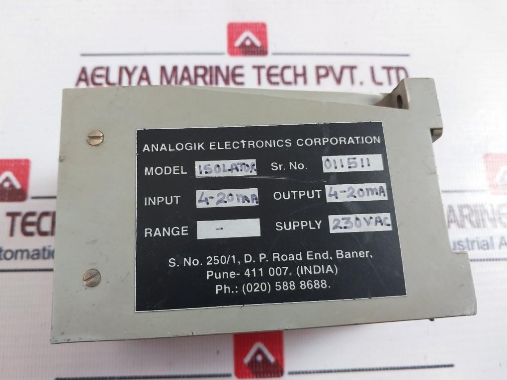 Analogik Electronics Signal Isolator 230vac 4-20 Ma