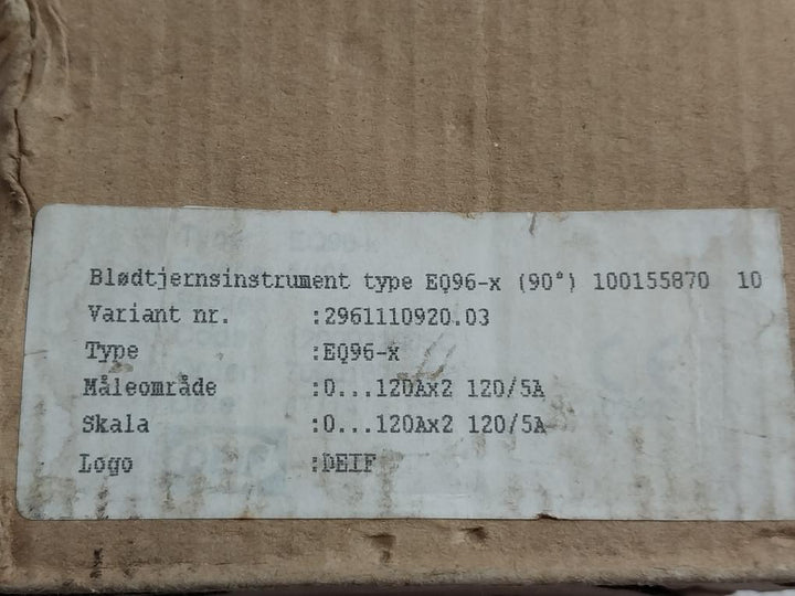 Analogue Ammeter Eq96-x Deif 0-240 A