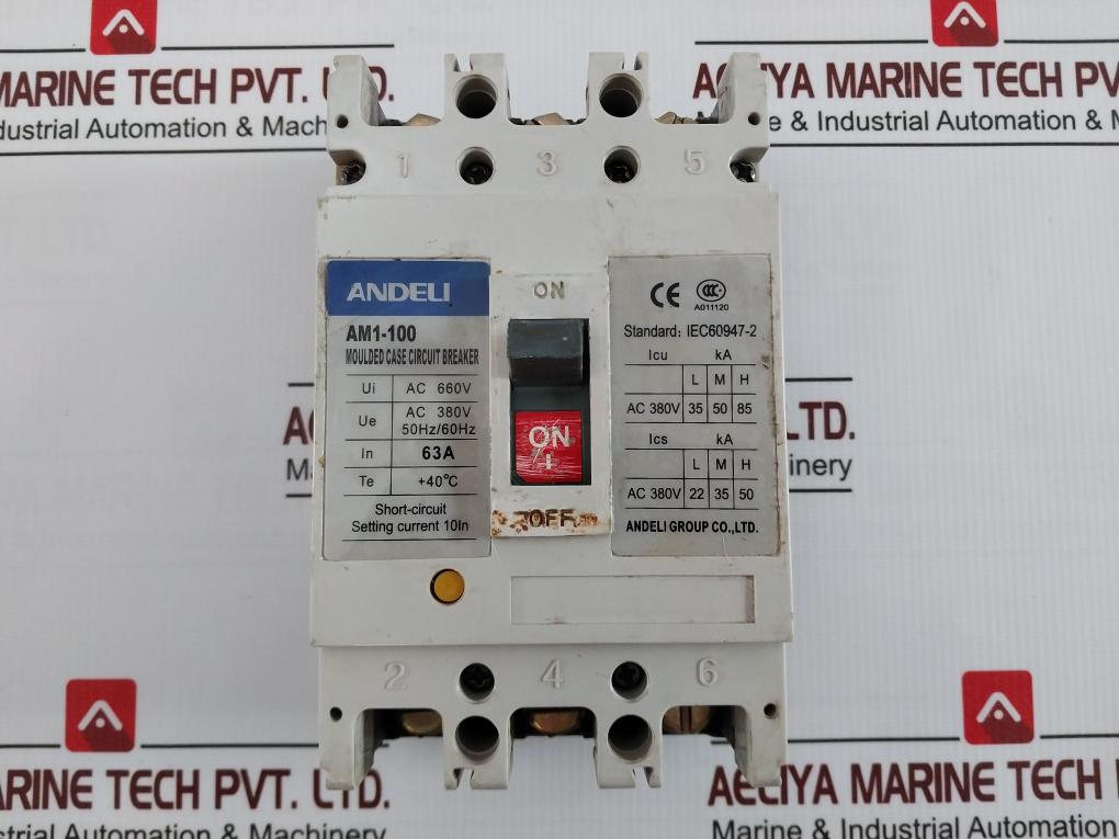 Andeli Am1-100 Series Moulded Case Circuit Breaker 50Hz/60Hz Ac 660V