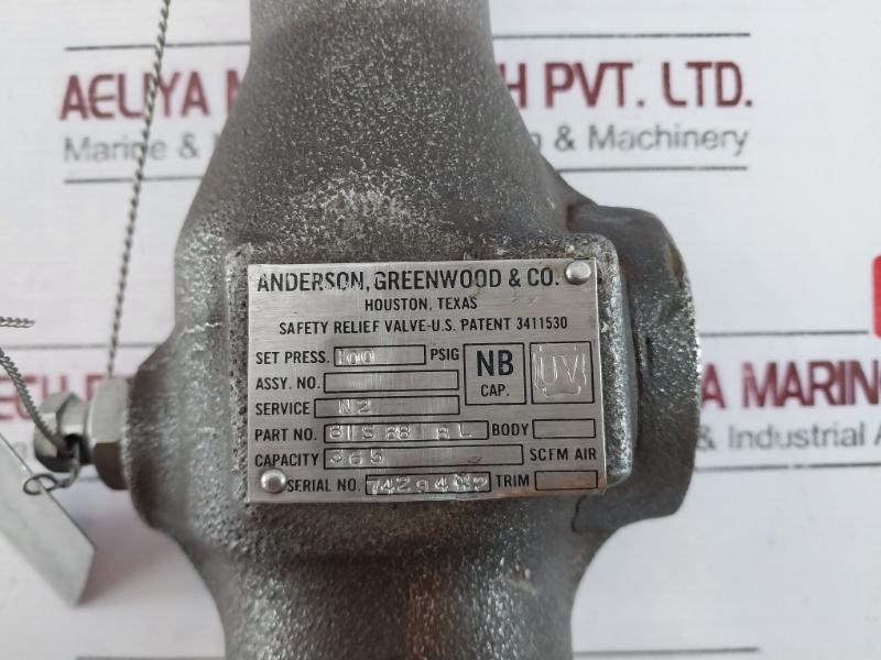 Anderson Greenwood 81S88 8L Safety Relief Valve, Ni-7426-0001