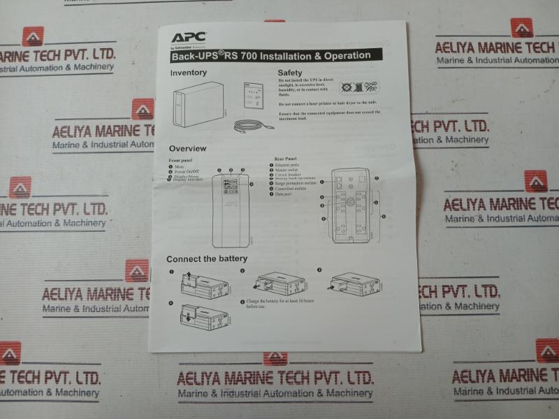 Apc 0L1663A Literature Kit Br700G Back-ups Rs700 D324V 990-7306B