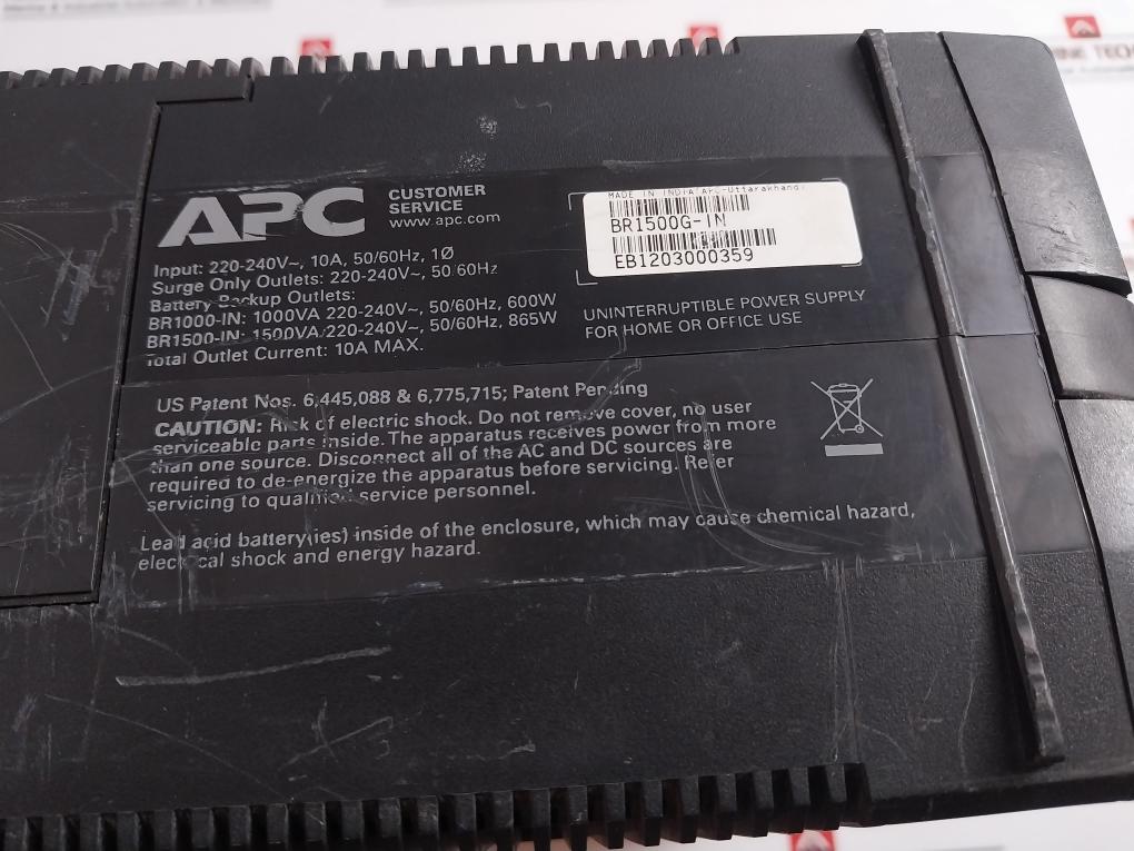 Apc Br1500G-in Back-ups Pro 1500 Power Supply 220-240V 10A 5/60Hz