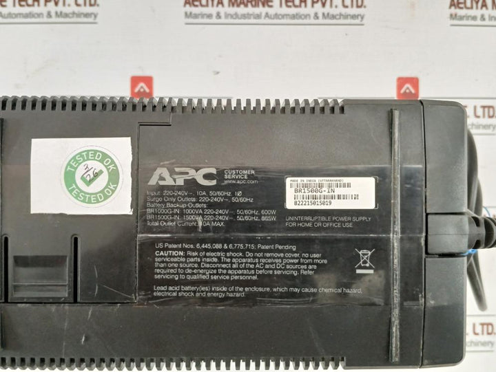Apc Uninterruptible Power Supply Br1500G-in 50/60Hz, 600W