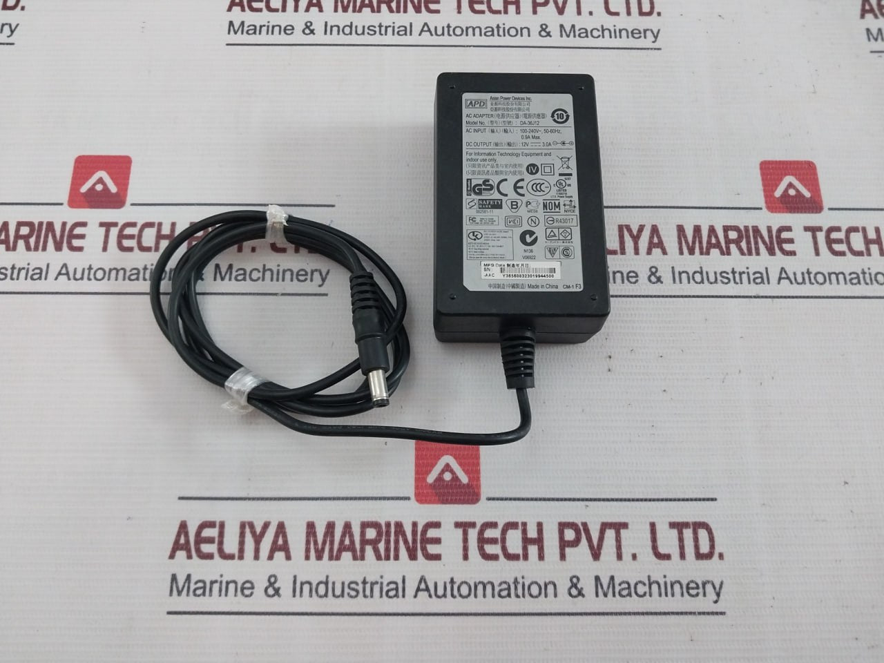 Apd Da-36J12 Ac/Dc Adapter (Power Supply) E168210 12V 3.0A 100-240V 50-60Hz 0.9A