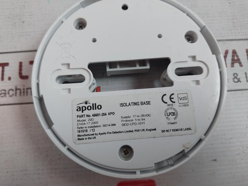 Apollo 45681-284 Apo Addressable Isolating Base 20D En54-17 2005 17-28Vdc 5-9V