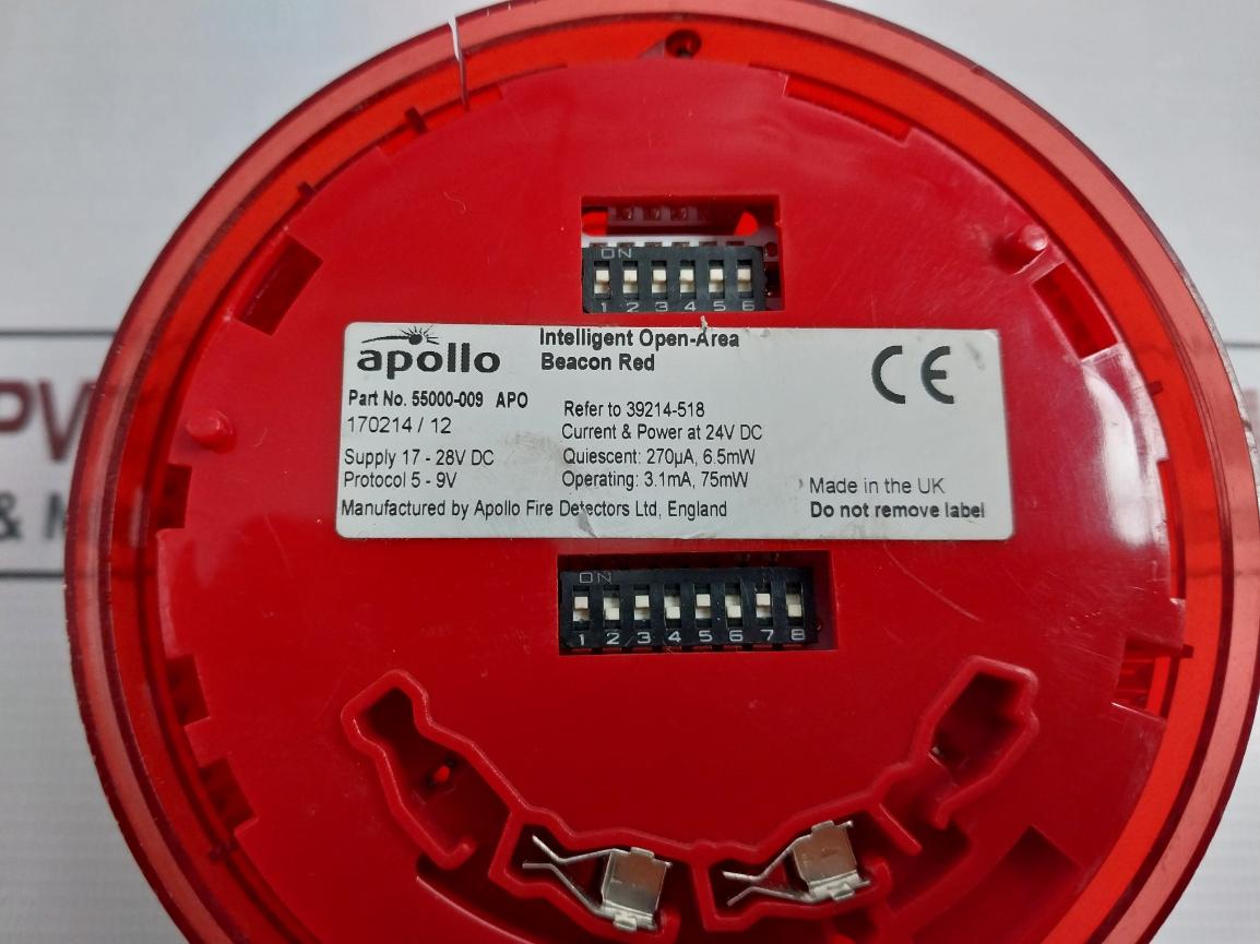 Apollo 55000-009 Apo Intelligent Open-area Red Beacon 17-28Vdc 3.1Ma 75Mw 24Vdc