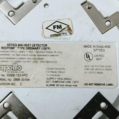 Apollo 55000-153Apo Heat Detector 16 To 34Vdc 39214-031