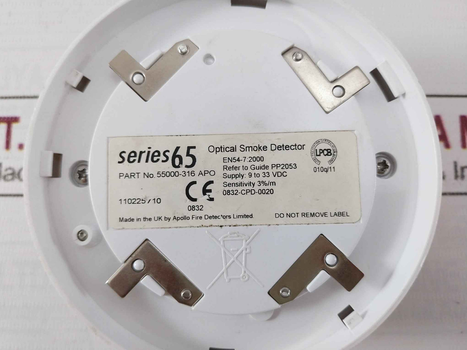 Apollo 55000-316 Apo Optical Smoke Detector 9 To 33 Vdc