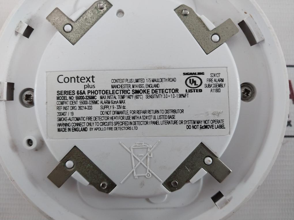 Apollo 55000-326Imc Series 65A Photoelectric Smoke Detector 9-33V Dc 60 Ma