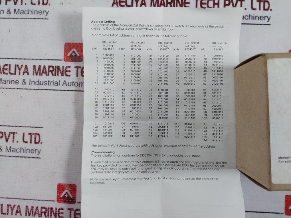 Apollo 55100-905 Apo Manual Call Point Xp95 